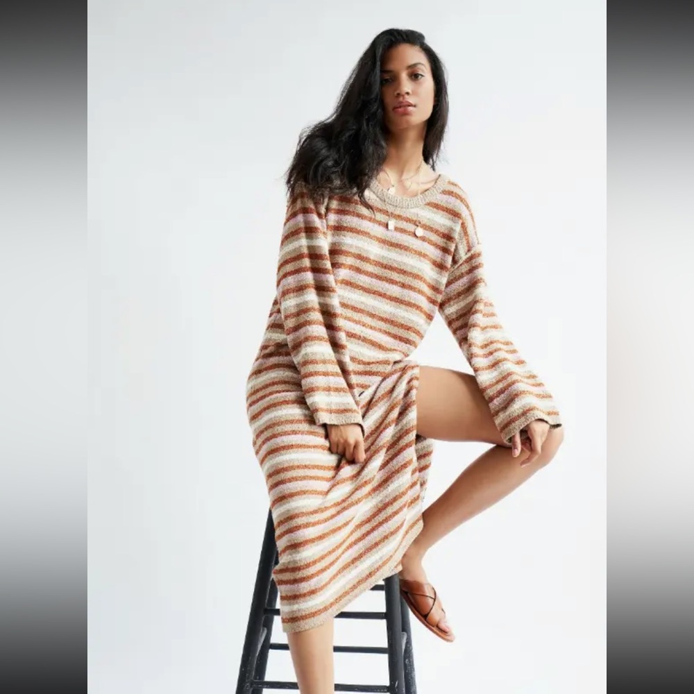 Free People Beach Maxi Terry Cloth Striped Dress. Size Medium.